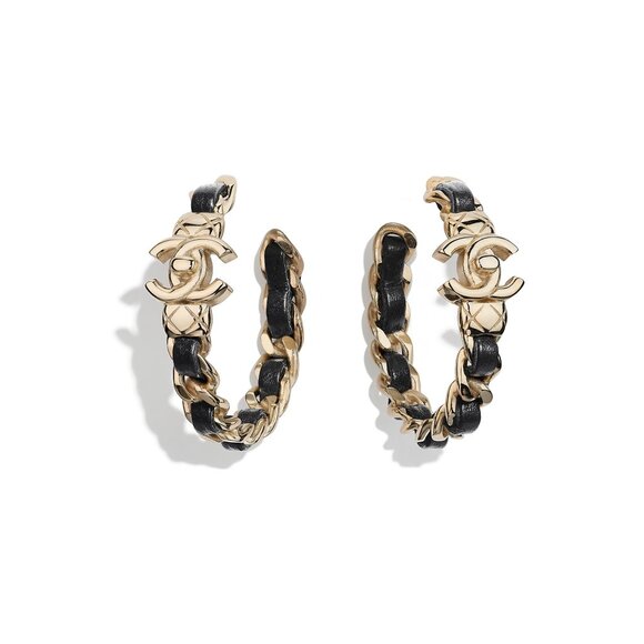 NWT 2022 Authentic CHANEL Large CC Hoop Earrings - Picture 1 of 7